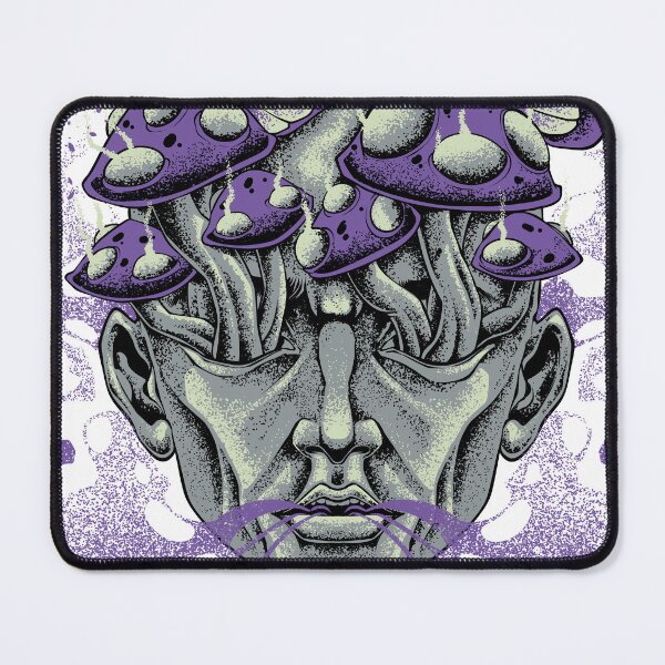 Item preview, Psychedelic Mushroom Head Illustration – Surreal Purple Trippy Art Design designed and sold by xiir.