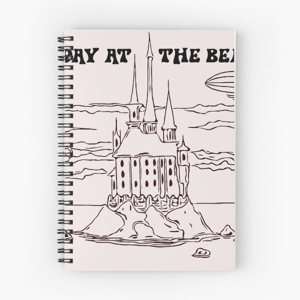 Item preview, A Day at the Beach Fantasy Castle and Airship Sketch designed and sold by PixelWaveBD.