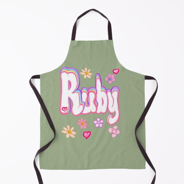 Item preview, Ruby Personalised Name with flowers – Pastel Aesthetic White Typography designed and sold by Artonmytee.