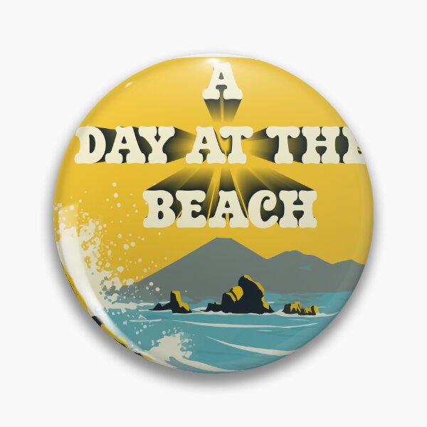 Item preview, A Day at the Beach Retro Vintage Tropical Coast Art designed and sold by PixelWaveBD.