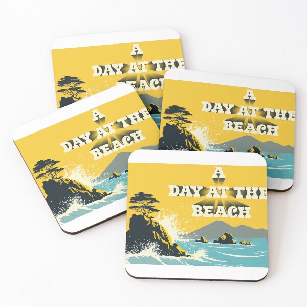 Item preview, A Day at the Beach Retro Vintage Tropical Coast Art designed and sold by PixelWaveBD.