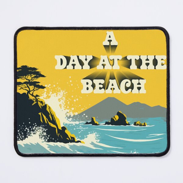 Item preview, A Day at the Beach Retro Vintage Tropical Coast Art designed and sold by PixelWaveBD.