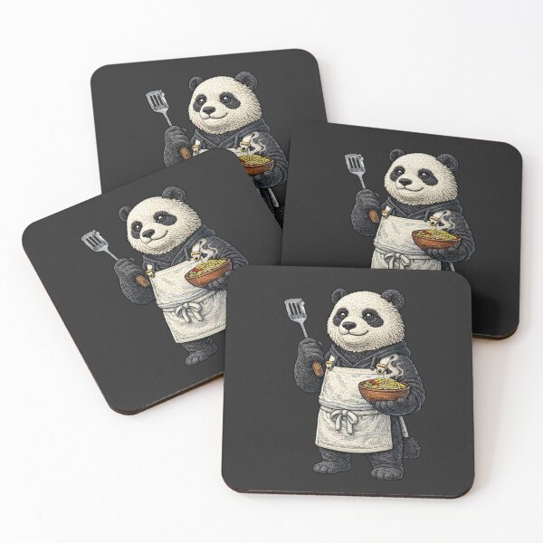 Item preview, Chef Panda Street Food – Embroidered Patch Style Urban Foodie Animal Art designed and sold by ColorSplash123.