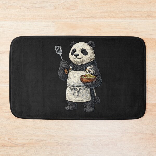 Item preview, Chef Panda Street Food – Embroidered Patch Style Urban Foodie Animal Art designed and sold by ColorSplash123.