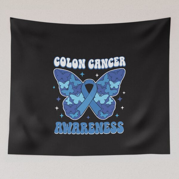 Item preview, Colorectal Colon Cancer Awareness Blue Ribbon Butterfly Support Design designed and sold by kiralynstration.
