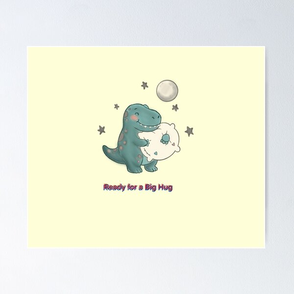 Item preview, Cute Dinosaur Hugging a Soft Pillow designed and sold by Senorona.