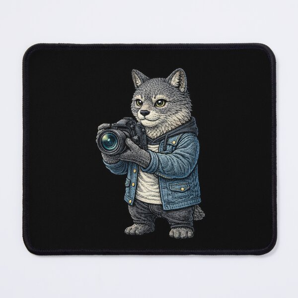 Item preview, Photographer Cat – Embroidered Patch Style Creative Camera Animal Art designed and sold by ColorSplash123.