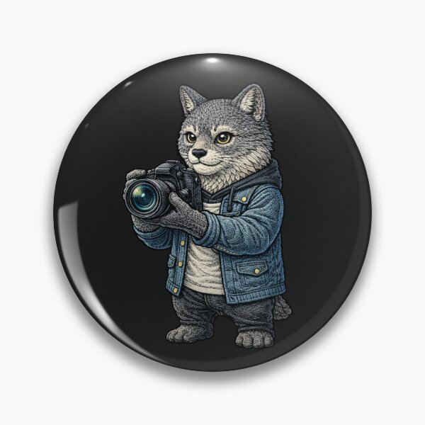 Item preview, Photographer Cat – Embroidered Patch Style Creative Camera Animal Art designed and sold by ColorSplash123.