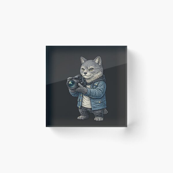 Item preview, Photographer Cat – Embroidered Patch Style Creative Camera Animal Art designed and sold by ColorSplash123.