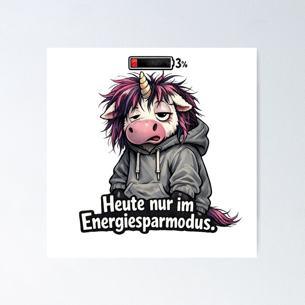 Artikelvorschau, Einhorn im Energiesparmodus – Müde aber magisch entworfen und verkauft von Tinosshop.