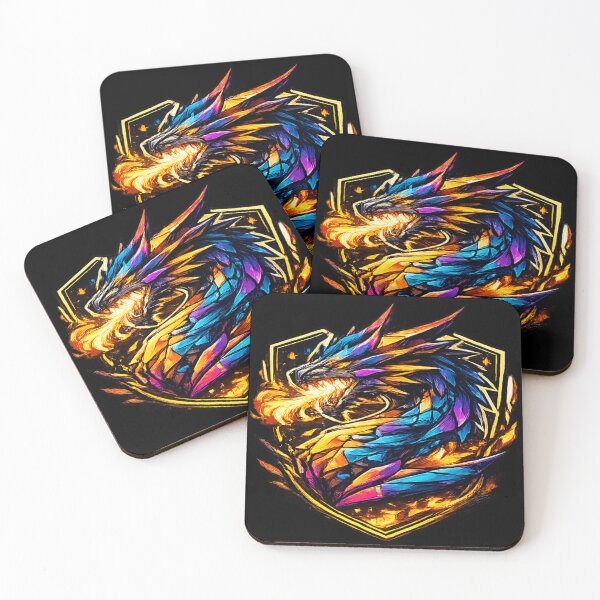Item preview, Neon Flame Dragon Emblem designed and sold by myforestfog.