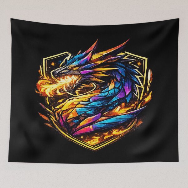 Item preview, Neon Flame Dragon Emblem designed and sold by myforestfog.