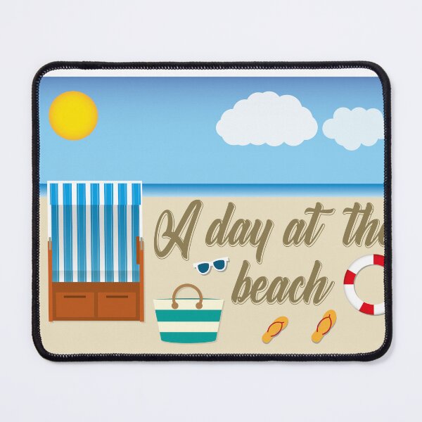 Item preview, A Day at the Beach Tropical Summer Essentials Flat Art designed and sold by PixelWaveBD.