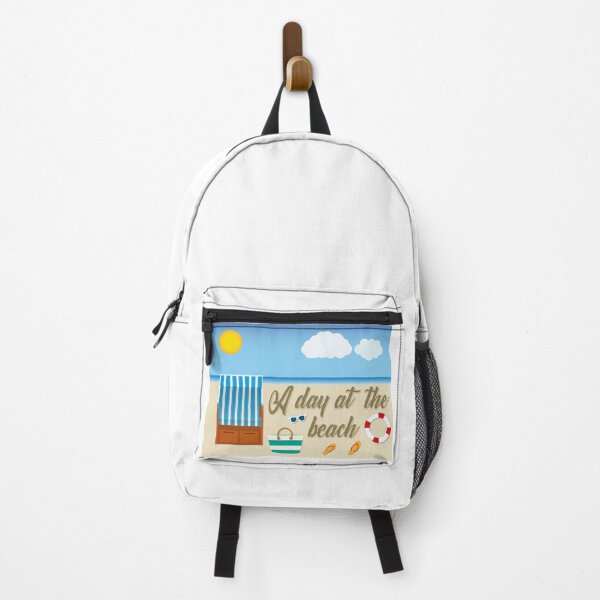Item preview, A Day at the Beach Tropical Summer Essentials Flat Art designed and sold by PixelWaveBD.