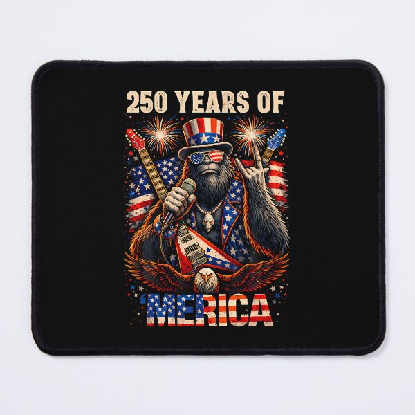 Item preview, Bigfoot Merica Rock 4Th Of July Eagle 250 Anniversary Usa T-Shirt designed and sold by VillociShop.