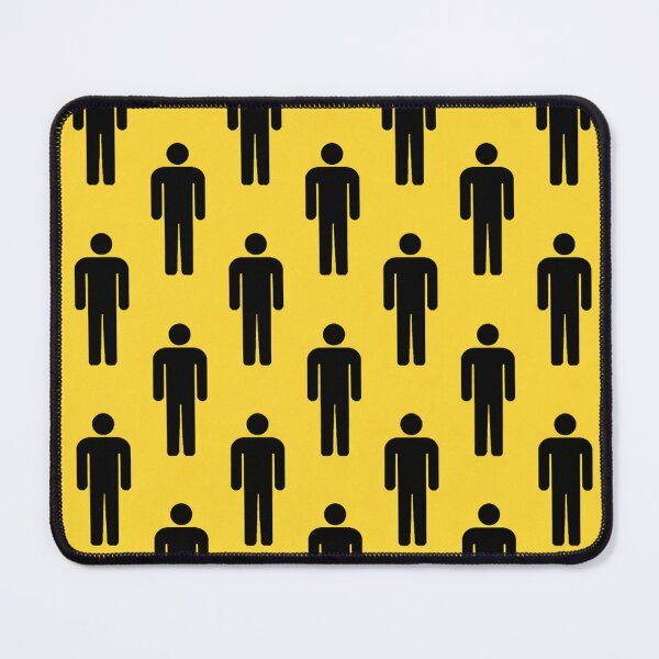 Item preview, Black Human Silhouette Pattern on Yellow – Minimal Repeating Figure Design designed and sold by DrizzyV.