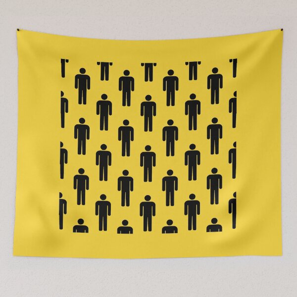 Item preview, Black Human Silhouette Pattern on Yellow – Minimal Repeating Figure Design designed and sold by DrizzyV.
