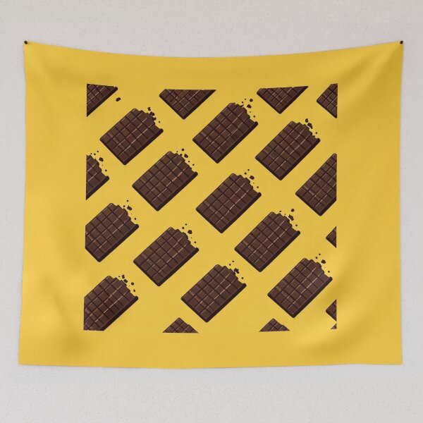 Item preview, Chocolate Bar Seamless Pattern – Sweet Minimal Food Design on Yellow designed and sold by DrizzyV.