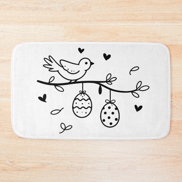 Item preview, Cute Bird on Branch with Easter Eggs - Minimal Spring Line Art Illustration designed and sold by TTStudio.