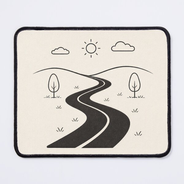 Item preview, Minimalist Road Illustration on Beige – Simple Line Landscape Art designed and sold by DrizzyV.