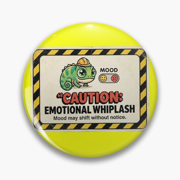 Item preview, Caution Emotional Whiplash Kawaii Chameleon designed and sold by Visual Dept..