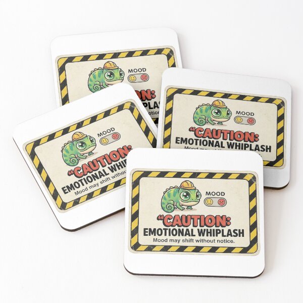 Item preview, Caution Emotional Whiplash Kawaii Chameleon designed and sold by Visual Dept..