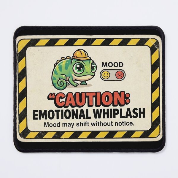Item preview, Caution Emotional Whiplash Kawaii Chameleon designed and sold by Visual Dept..