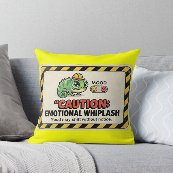 Item preview, Caution Emotional Whiplash Kawaii Chameleon designed and sold by Visual Dept..