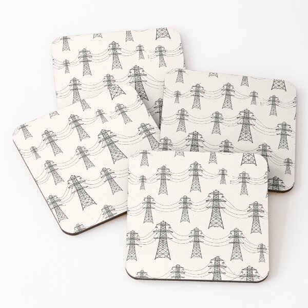 Item preview, Electrical Tower Pattern – Power Line Minimal Industrial Design designed and sold by DrizzyV.