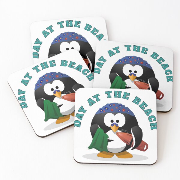 Item preview, Day at the Beach Lifeguard Penguin Cute Summer Vacation Art designed and sold by PixelWaveBD.
