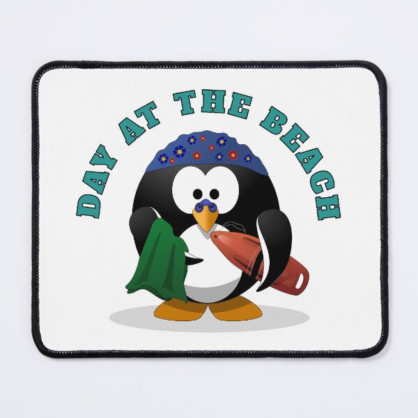 Item preview, Day at the Beach Lifeguard Penguin Cute Summer Vacation Art designed and sold by PixelWaveBD.