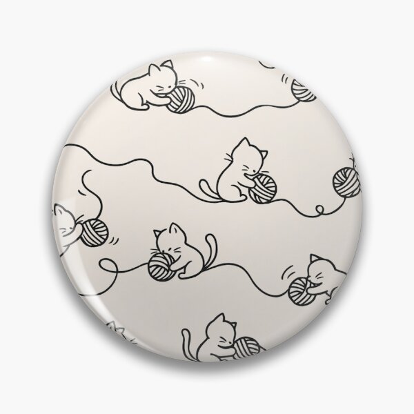 Item preview, Minimalist Kitten with Yarn Seamless Pattern – Monoline Cat Design designed and sold by DrizzyV.