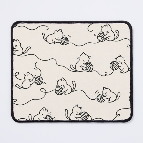 Item preview, Minimalist Kitten with Yarn Seamless Pattern – Monoline Cat Design designed and sold by DrizzyV.