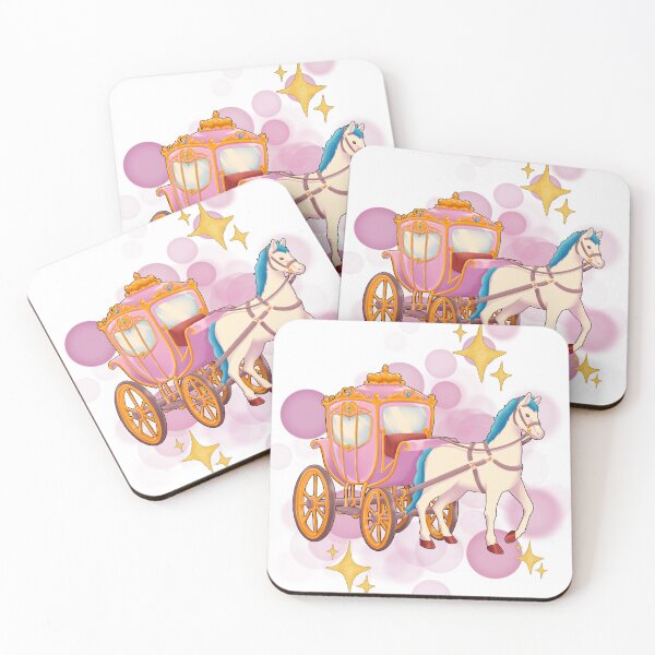 Item preview, White Horse Pulling a Fairytale Carriage – Cute Illustration designed and sold by iamKRUK.