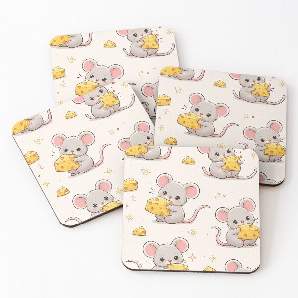 Item preview, Cute Mouse with Cheese Seamless Pattern – Playful Animal Illustration designed and sold by DrizzyV.