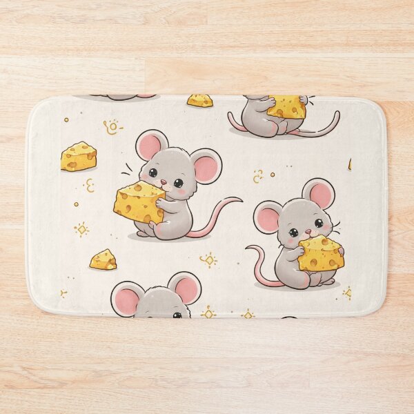 Item preview, Cute Mouse with Cheese Seamless Pattern – Playful Animal Illustration designed and sold by DrizzyV.