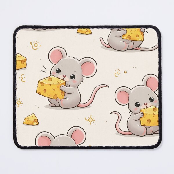Item preview, Cute Mouse with Cheese Seamless Pattern – Playful Animal Illustration designed and sold by DrizzyV.