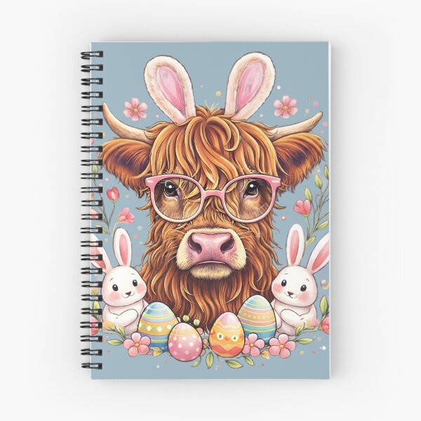 Item preview, Cute Highland Cow Easter, Hello Spring, Easter Cow with Bunny Ears designed and sold by ArcticFoxStudio.