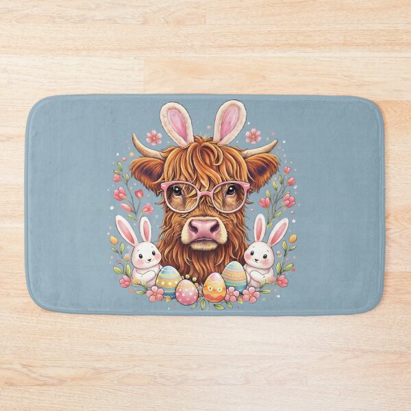 Item preview, Cute Highland Cow Easter, Hello Spring, Easter Cow with Bunny Ears designed and sold by ArcticFoxStudio.
