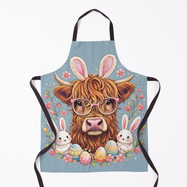Item preview, Cute Highland Cow Easter, Hello Spring, Easter Cow with Bunny Ears designed and sold by ArcticFoxStudio.