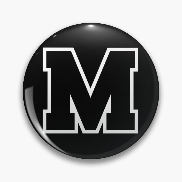 Item preview, Bold Geometric Letter M Monogram Black Circular Art    designed and sold by stickerorange.