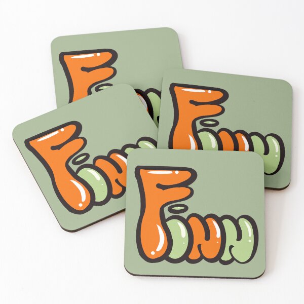Item preview, Finn name in orange and sage green Top 10 best personalized gifts for boys and men named Finn designed and sold by Artonmytee.