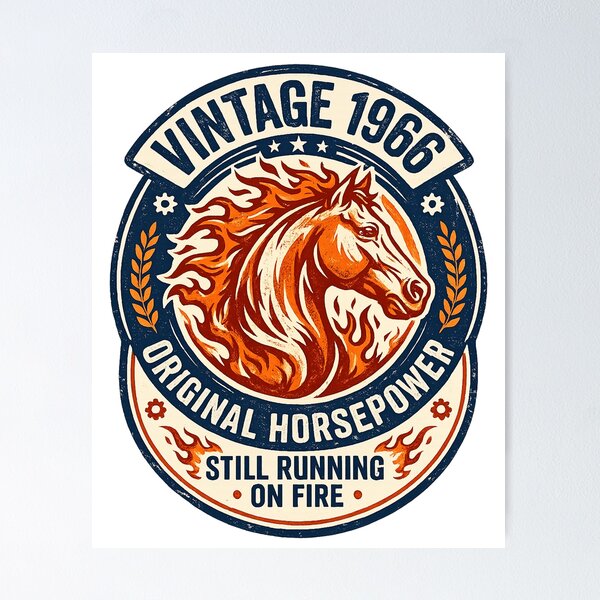 Artikelvorschau, Legendäres Fire Horse-Abzeichen zum 60. Geburtstag von 1966 entworfen und verkauft von avinigav.