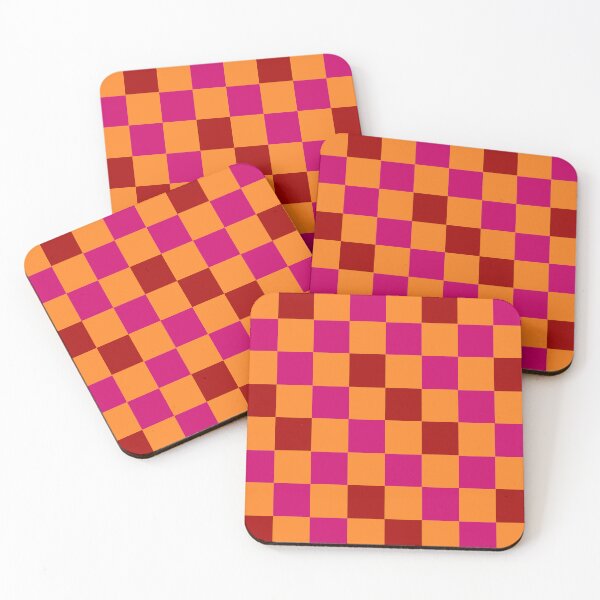 Item preview, Red Pink And Orange Checkered Pattern Design  designed and sold by PatternTitan.