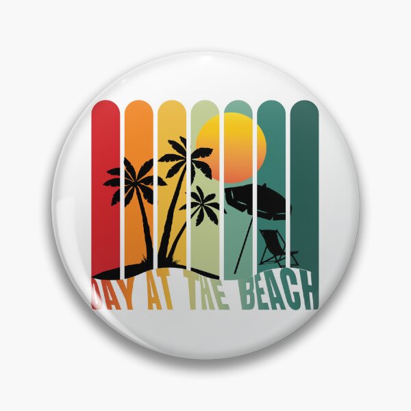 Item preview, Day at the Beach Retro Sunset Vertical Stripe Summer Art designed and sold by PixelWaveBD.