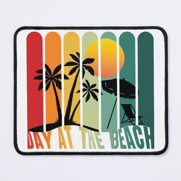 Item preview, Day at the Beach Retro Sunset Vertical Stripe Summer Art designed and sold by PixelWaveBD.