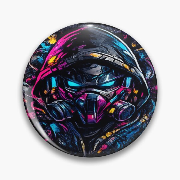 Item preview, Neon Cyberpunk Gas Mask Warrior designed and sold by myforestfog.