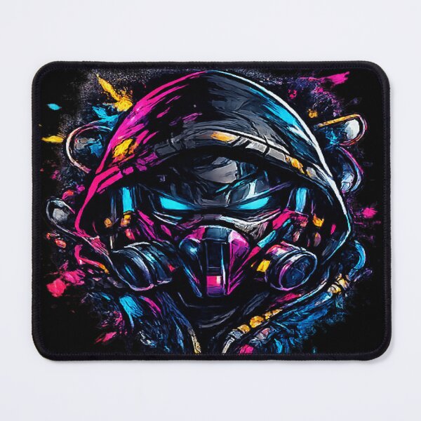 Item preview, Neon Cyberpunk Gas Mask Warrior designed and sold by myforestfog.