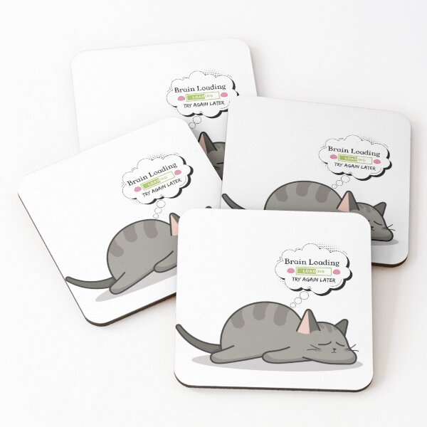 Item preview, Brain Loading Sleepy Cat Sticker – Funny Low Energy Mood Design designed and sold by Harsha Pinjani.