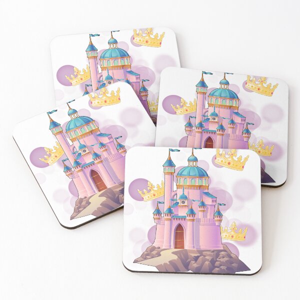 Item preview, Pink Castle with Crowns – Cute Illustration designed and sold by iamKRUK.